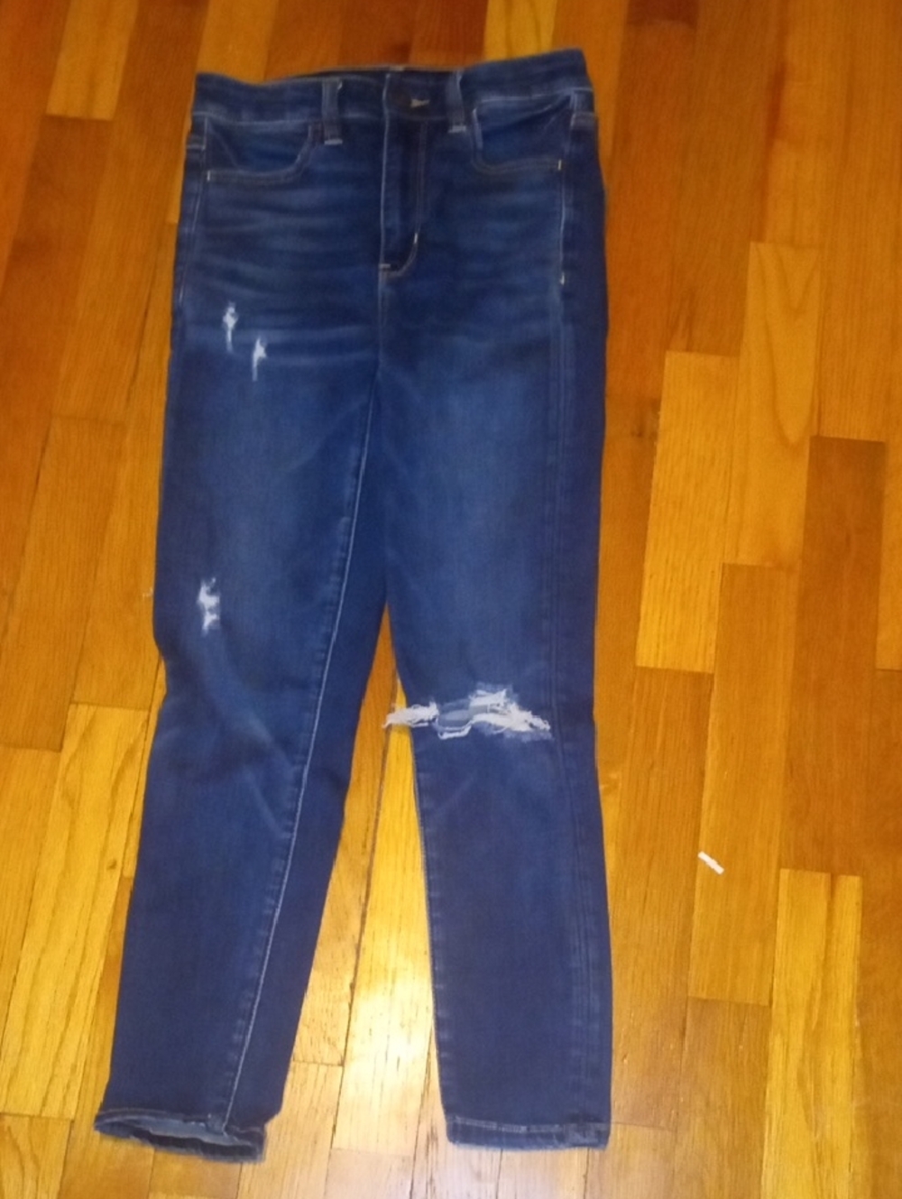 Dark Blue Distressed high rise Women’s Jeggings size 2 American Eagle